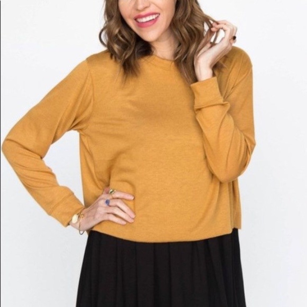 Agnes & Dora Golden Rod Pullover XS NWT | Long Sleeve Lightweight Knit Top